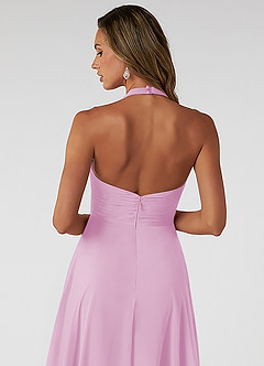 Azazie Tessie Jurken voor bruidsmeisjes Jurk van Chiffon met A-Lijn Geplooid Snoep Roze image4