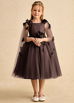 Azazie Staria Flower Girl Dresses Ganache Ball-Gown Ruched Tulle Dress image1