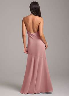 Azazie Lorena Bridesmaid Dresses Dusty Rose Mermaid Pleated Chiffon Dress image7