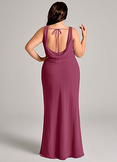 Azazie Rylina Bridesmaid Dresses Mulberry Mermaid Pleated Chiffon Dress image8