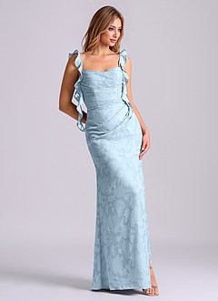 Azazie Jessamine At-home Try On Dresses Black Mermaid Corset Floral Burnout Dress image3