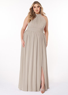 Azazie Iman Bridesmaid Dresses Frost A-Line A-Line Ruched Chiffon Dress image8