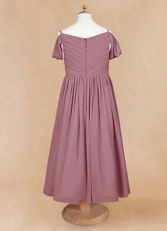 Azazie Chelle Flower Girl Dresses Vintage Mauve A-Line Pleated Chiffon Dress image7