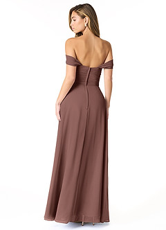 Azazie Kaitlynn Vestidos de damas de honor Vestido de Expresado de Gasa de Imperio Convertible con Fruncido image3
