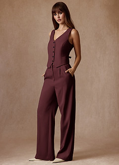 front Rowan Cabernet Gilet de performance à tissage raffiné