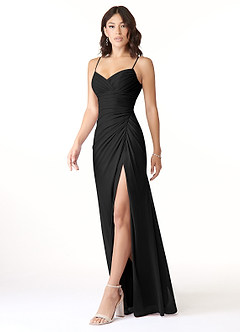 Azazie Reneya Bridesmaid Dresses Black Mermaid Bow Mesh Dress image3