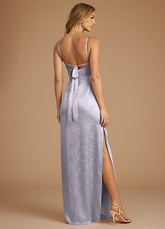 Azazie Mai Bridesmaid Dresses Pebble Floral Jacquard Sheath Pleated Floral Jacquard Dress image2