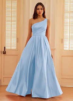 Millie Blu Abito da ballo in raso a trapezio image7