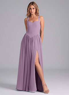 Azazie Francis Bridesmaid Dresses Wisteria A-Line Corset Chiffon Dress image3