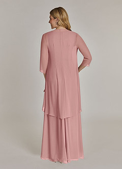 Azazie Manuella Final Sale Cabernet A-Line V-Neck Pleated Chiffon Dress image2