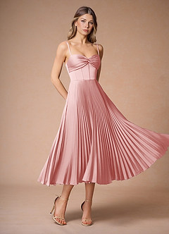 Léna Haze Pink Pleated Midi Dress image4