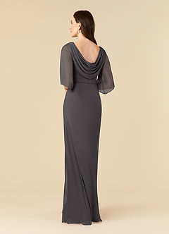 Azazie Magdalene Mother of the Bride Dresses Steel Grey Sheath Sequins Mesh Dress image3