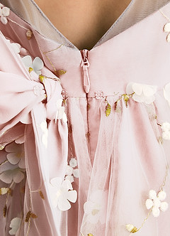 Azazie Elowen Flower Girl Dresses Blushing Pink A-Line Sweetheart Neckline Lace Dress image7