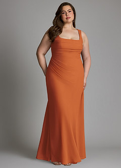 Azazie Agustina Bridesmaid Dresses Cinnamon Mermaid Corset Chiffon Dress image12