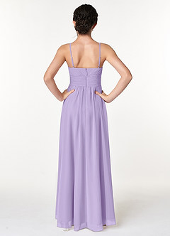 Azazie Catalina Junior Lilac A-Line Ruched Chiffon Dress image2