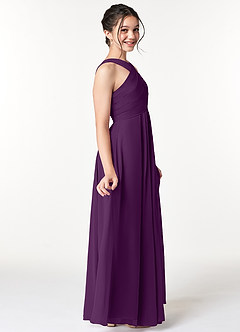 Azazie Kaleigh Junior Grape A-Line Pleated Chiffon Dress image5