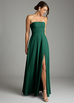 Azazie Tamira Suknie dla druhen Linia A Pofałdowany Szyfon Do ziemi Sukienka image2