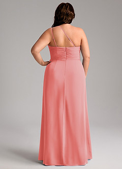 Azazie Eren Jurken voor bruidsmeisjes Jurk van Chiffon met Kolom One-Shoulder Koraal image9