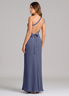 Azazie Monroe Bridesmaid Dresses Stormy Sheath One Shoulder Chiffon Dress image2