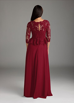 Azazie Averie Mother of the Bride Dresses Burgundy A-Line Boatneck Sequins Chiffon Dress image5