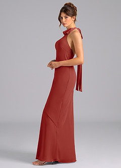 Azazie Velli Bridesmaid Dresses Terracotta Mermaid Bow Chiffon Dress image5