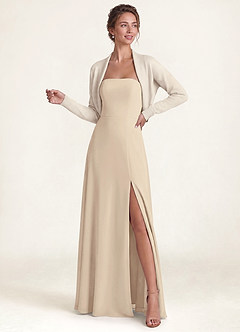 front Soft Wool-Blend Long-Sleeve Cropped Shrug