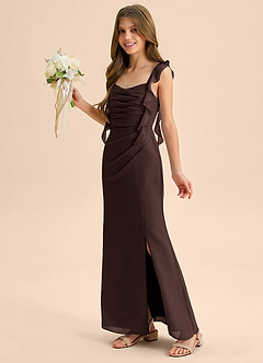 Azazie Jessamine Junior Ganache Mermaid Sweetheart Neckline Chiffon Dress image6