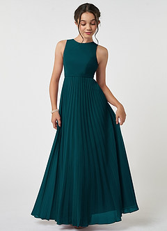 Azazie Lindie Junior A-Linie Plissee Chiffon Kleid Kiefer image1