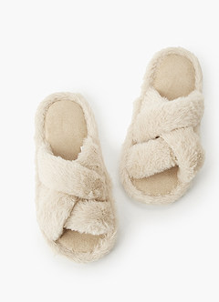 front Wielokolorowe, miękkie kapcie z paskami krzyżowymi