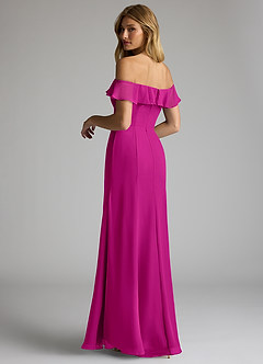 Azazie Sophie Bridesmaid Dresses Fuchsia A-Line Off the Shoulder Chiffon Convertible Dress image5