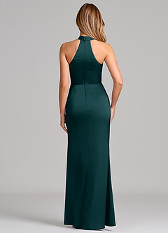 Azazie Karlotta Brautjungfernkleider Etui Plissee Stretch-Satin Kleid Kiefer image2