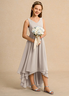 Azazie Kitten Junior Formal Jurken voor bloemenmeisjes A-Lijn Jurk van Chiffon Vorst image3