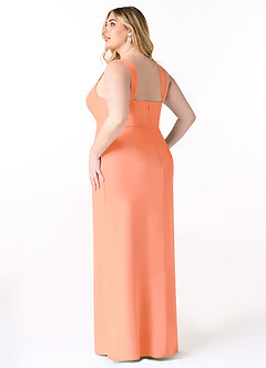 Azazie Denice Bridesmaid Dresses Sunset Sheath Pleated Chiffon Dress image12