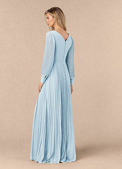 Azazie Zina Mother of the Bride Dresses Sky Blue A-Line Pleated Chiffon Dress image3