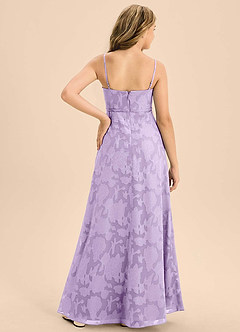 Azazie Kaylee Junior Lilac A-Line with Belt Floral Burnout Dress image2