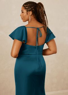 Christian Siriano Bridal for Azazie 1005 Bridesmaid Dresses Ink Blue Sheath Sweetheart Neckline Stretch Satin Dress image16