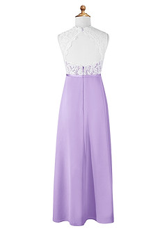 Azazie Rana Junior Lilac A-Line Lace Chiffon Dress image6
