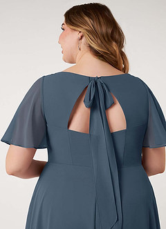 Azazie Kimber Bridesmaid Dresses Neptune A-Line Flounce Sleeve Chiffon Dress image14