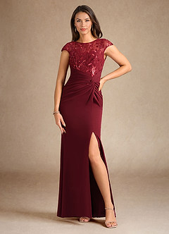 Azazie Santa Clarita vestidos de madre de la novia Vestido de Cabernet de Crepé elástico de Sirena con Lentejuela image1