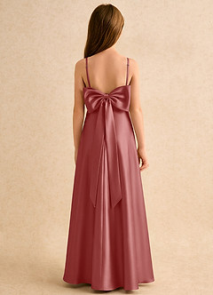 Azazie Joella Flower Girl Klänningar Klä A-Line i Stretch Satin Plisserad image1