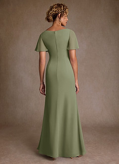 Azazie Suffolk Mother of the Bride Dresses Pistachio A-Line Pleated Chiffon Dress image3