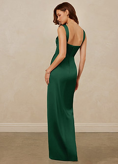 Christian Siriano Bridal for Azazie 1017 Bridesmaid Dresses Dark Green Sheath Sweetheart Neckline Stretch Satin Dress image6