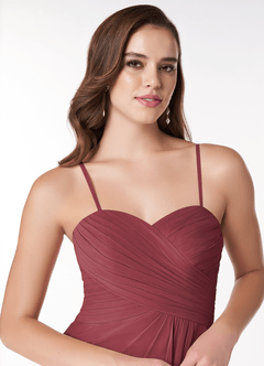 Azazie Arabella Allure Jurken voor bruidsmeisjes Converteerbaar Jurk van Chiffon met A-Lijn Sweetheart Halslijn Merlot image6
