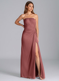 Azazie Mariya Vestidos de damas de honor Vestido de Amatista de Malla de Corte Sirena con Sin tirantes image1