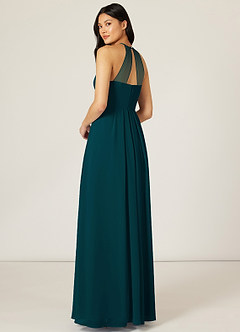 Azazie Sarah Bridesmaid Dresses Pine Empire Pleated Chiffon Dress image5