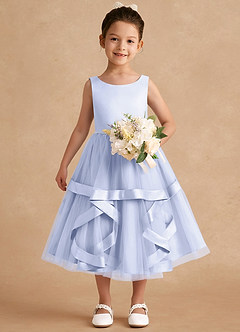 Azazie Posy Flower Girl Dresses Lavender A-Line Beaded Tulle Dress image4
