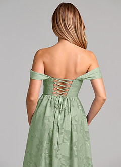 Azazie Hattie Brudtärnklänningar Klä av A-Linje i Blommig Utbrändhet Korsett Dusty Sage image2