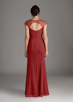 Azazie Blanchett Final Sale Rust Mermaid Sequins Chiffon Dress image5