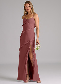 Azazie Nancie Bridesmaid Dresses Amethyst Mermaid Ruched Chiffon Dress image3