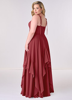 Barbie ♥ Azazie Bridesmaid Dresses Pomegranate A-Line Bow Chiffon Dress image7